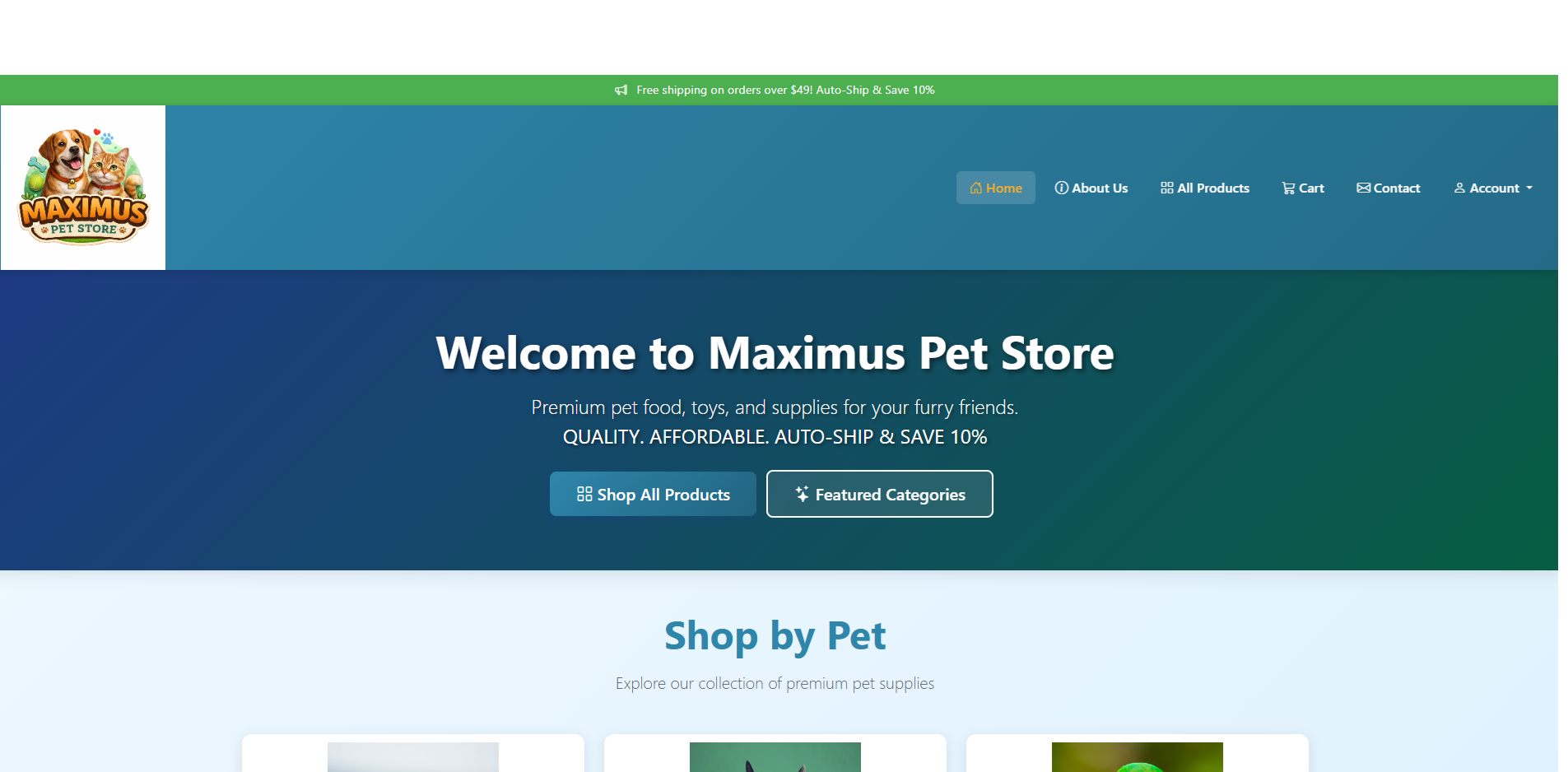 Maximus Pet Store